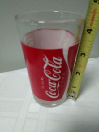 Vintage Chinese Classic Coca - Cola Coke Red White Drinking Glass 4.  5” Tall 3