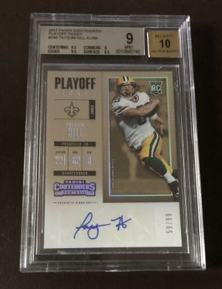 2017 Panini Contenders Taysom Hill Playoff Rc Ticket Auto Bgs 9/10 Saints /99