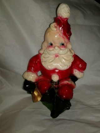 Vintage Christmas Santa Claus Chalkware Piggy Bank 12 " Tall