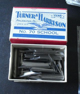Vintage Box Of Turner & Harrison No 70 School Nibs