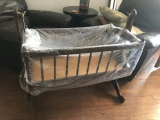 Vintage Maplewood Jenny Lind Swinging Cradle Baby Bed Crib Bassinet &Mattress 3