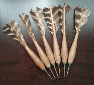 Vintage Antique Official No.  2 Wood Darts With Steel Tips For Dartboard