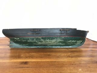 Wooden Pond Boat Racing Sailing Hull Duxbury Ma Antique Vintage