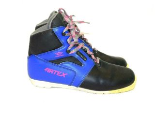 Vintage Airtex Size 44 Nnn Ii Control Cross Country Ski Boots Blue Black 90s