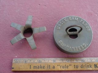 Rare Antique Tin Advertising Uncle Sam Flour Cookie Cutter Biscuit Donut Cutter