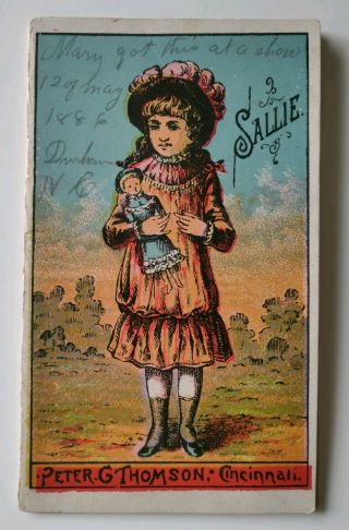 Antique Paper Doll Lithograph Peter G.  Thomson Trade Card Ephemera 1880s Sallie