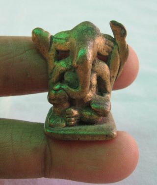 Old Antique Brass Hindu Mythological God Lord Ganesha Miniature Statue Figures.