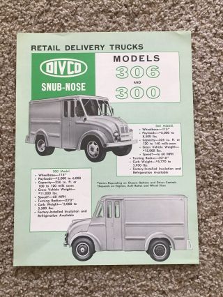 1950s Divco Retail Delivery Trucks,  Sales Literature.