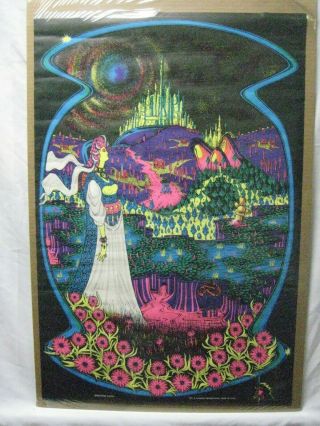 Enchanted Castle Black Light Psychedelic Vintage Poster Garage 1971 Cng893
