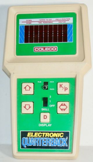 Vintage 1978 Coleco Electronic Quarterback Handheld Football Video Game