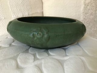 Vintage Zane Pottery Co Peters & Reed Bulb Bowl Matte Green