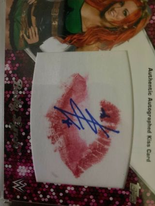 2016 Topps Wwe Authentic Autographed The Man Becky Lynch Kiss Card /25 Signed
