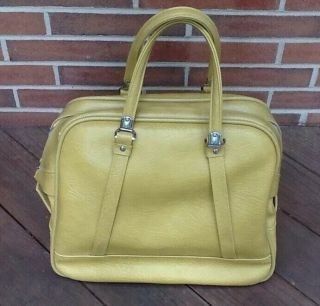 Vintage 1960s American Tourister Yellow Tote Bag Carry - On Weekender Soft Case