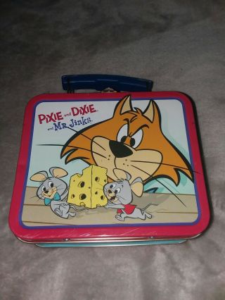 Vintage Small Hanna Barbera Pixie Dixie Mr Jinks Cartoon Metal Lunch Box 1999