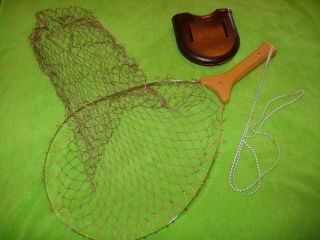 Vintage Folding Portable Fly Fishing Net By Gudebrod With Pouch Pottstown,  Pa