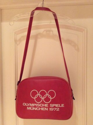 Vintage 1972 Munich Olympics Tote/airplane Carry Shoulder Bag Rare Find Munchen