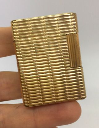 S.  T Dupont France Paris Gold Plated Lighter Cigarette Ligne 1 Ds0507 Horizontal