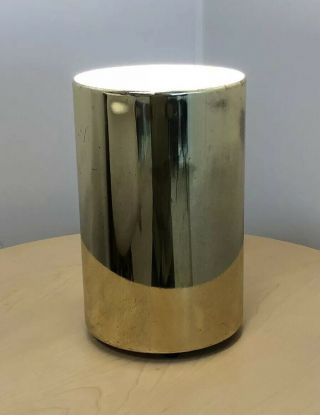 Mid Century Modern Space Age George Kovacs Era Gold Cylinder Can Lamp 1970s
