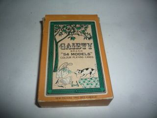 Vtg 1960s Gaiety 54 Models Nude Lady Playing Cards Deck No.  202 Red Surface