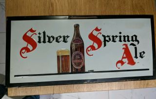 Vintage Silver Spring Ale Beer Sign Sherbrooke Quebec Canada Tin Metal Rare