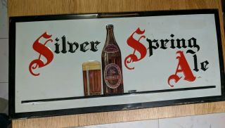 Vintage Silver Spring Ale Beer Sign Sherbrooke Quebec Canada Tin Metal Rare 2