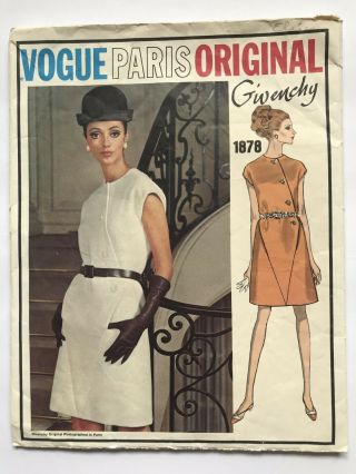 Vintage Vogue Paris Givenchy Womems Pattern 1878 Size 10 Complete