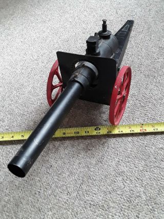 VINTAGE BIG BANG CANNON CONESTOGA MAJOR FIELD 15FC 25in LONG RED WHEELS TOY 2
