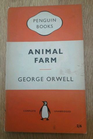 Vintage Animal Farm Paperback Book By George Orwell Penguin 1955