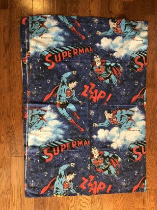 Superman Man Of Steel Vintage Twin Fitted Sheet 1978 Cutter Fabric Dc Comics