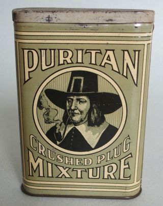 Very Rare Purtian Vp Advertising Tobacco Tin Continental Tobacco Co.  Near