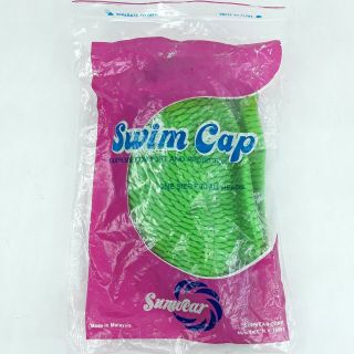 Rubber Swim Cap Swimming Bathing Textured Rubber Green Sunwear Vintage