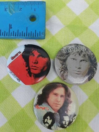 Rare 3 Vintage The Doors Pinback Button Pin Badge Jim Morrison Rock Band