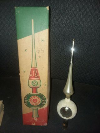 Vintage Shiny - Brite Christmas Tree Topper Ornament With Box - 9 Inches