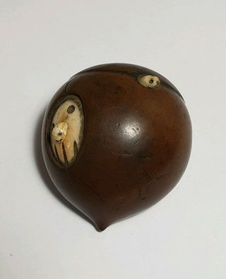 A Fine Edo Period Netsuke Of A Nibbled Chestnut With Two Small Worms.