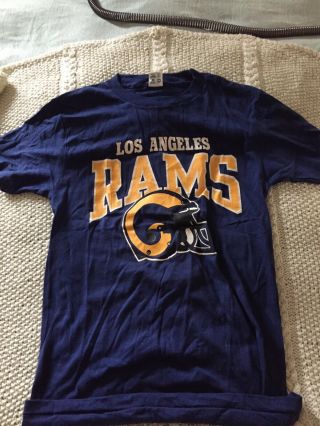 Vintage Los Angeles Rams Tshirt Adult Med 1970s Blue