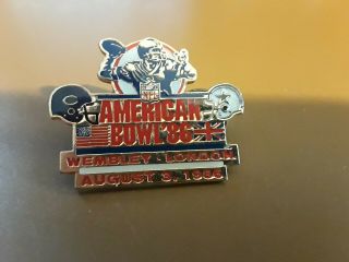 Nfl Vintage 1986 American Bowl Lapel Pin Bears Vs Cowboys (london) Peter David