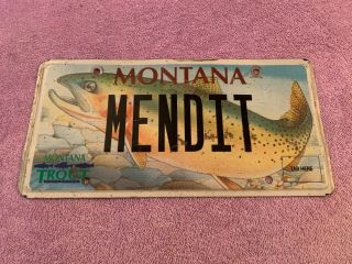 Montana Trout Unlimited License Plate Vanity Expired Mendit Mend It Fix It