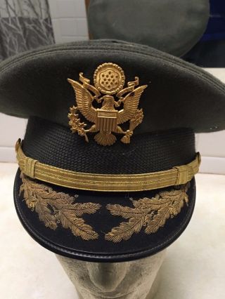 Vintage Us Army Officer Visor Hat - Size 7