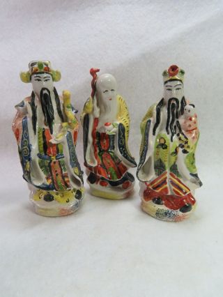 Vintage Chinese Export Porcelain Immortals Figurines 4 1/2 "