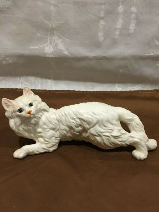 Vintage Brinns Porcelain White Persian Cat Wall Hanging Made In Japan