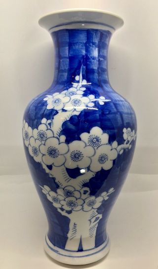 Antique Blue Hawthorn Chinese Porcelain Vase Late 19th C.