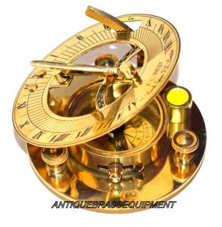 Antique Vintage Brass 3 " Sundial Compass Nautical Decor Maritime Compass Gift