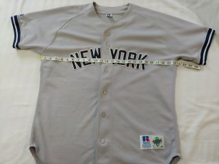 York Yankees Mens Gray Vintage Russell Athletic Baseball Jersey Usa Made 48