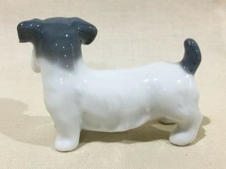 Vintage German Germany Porcelain Sealyham Terrier Dog Blue & White Marked 2