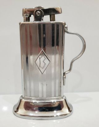 Vintage Ronson’s Tabourette Table Lighter - 1927 Art Deco Engine Turned