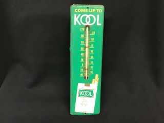 Vintage Kool Cigarette Tobacco Tin Advertising Thermometer Sign 12 " -