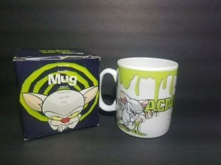 Vtg Pinky And The Brain Oversized Mug Animaniacs 1996 Warner Brothers Acme Labs