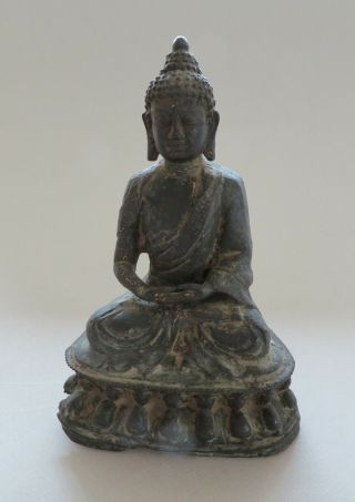 Antique Chinese Bronze Seated Buddha Qing Dynasty - - - - - - - - - - - - - - - - - - -