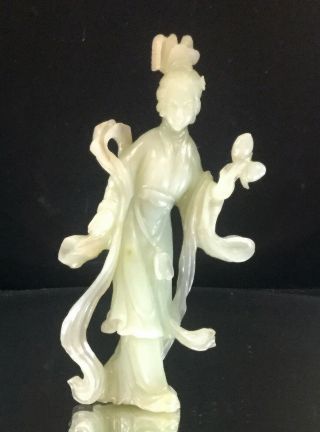 Chinese Jade Carved Figure Of A Woman - - Lovely Detail - - Buy It Now