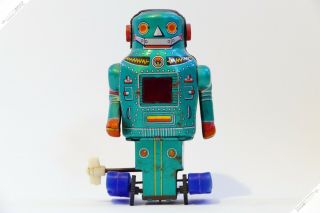 Noguchi Horikawa Yonezawa Mighty Robot Spaceman Tin Japan Vintage Space Toy
